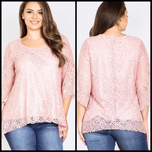 🆕JUST IN-PLUS SZ mauve w/sequin top - Picture 1 of 6
